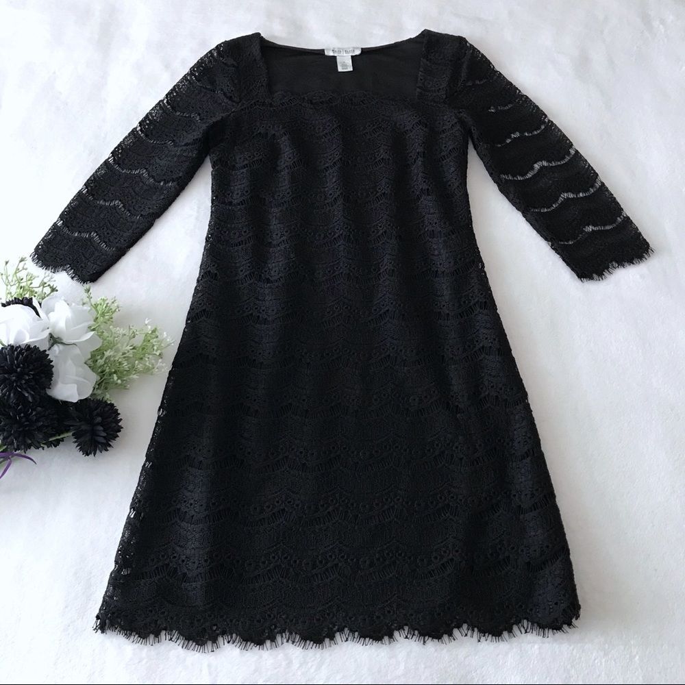 White House Black Market Lace Dress Size XS Black